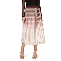 Adrianna Papell Women's Verigated Stripe Pleated Skirt