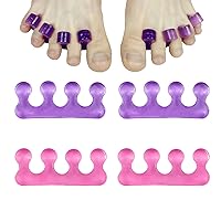 Set of 4 Toe Spacers, Gel Toe Separators for Pedicure, Nail Polish, Toenail Trimming