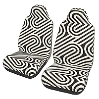 Black Curved Texture Car seat Covers Front seat Protectors Washable and Breathable Cloth car Seats Suitable for Most Cars