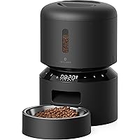 Automatic Cat Feeder, Automatic Cat Food Dispenser with Freshness Preservation, Timed Cat Feeders for Dry Food, Up to 50 Portions 6 Meals Per Day, Granary Pet Feeder for Cats