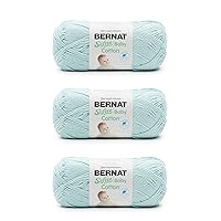 Bernat Softee Baby Cotton Aqua Mist Yarn - 3 Pack of 120g/4.25oz - Blend - 3 DK (Light) - 254 Yards - Knitting/Crochet