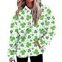 St Patricks Day Hoodies for Women - Fashionable and Casual Long Sleeve Shamrock Graphic Hooded Sweatshirts