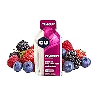GU Energy Original Sports Nutrition Energy Gel, Vegan, Gluten-Free, Kosher, and Dairy-Free On-the-Go Energy for Any Workout, 24-Count, Tri-Berry