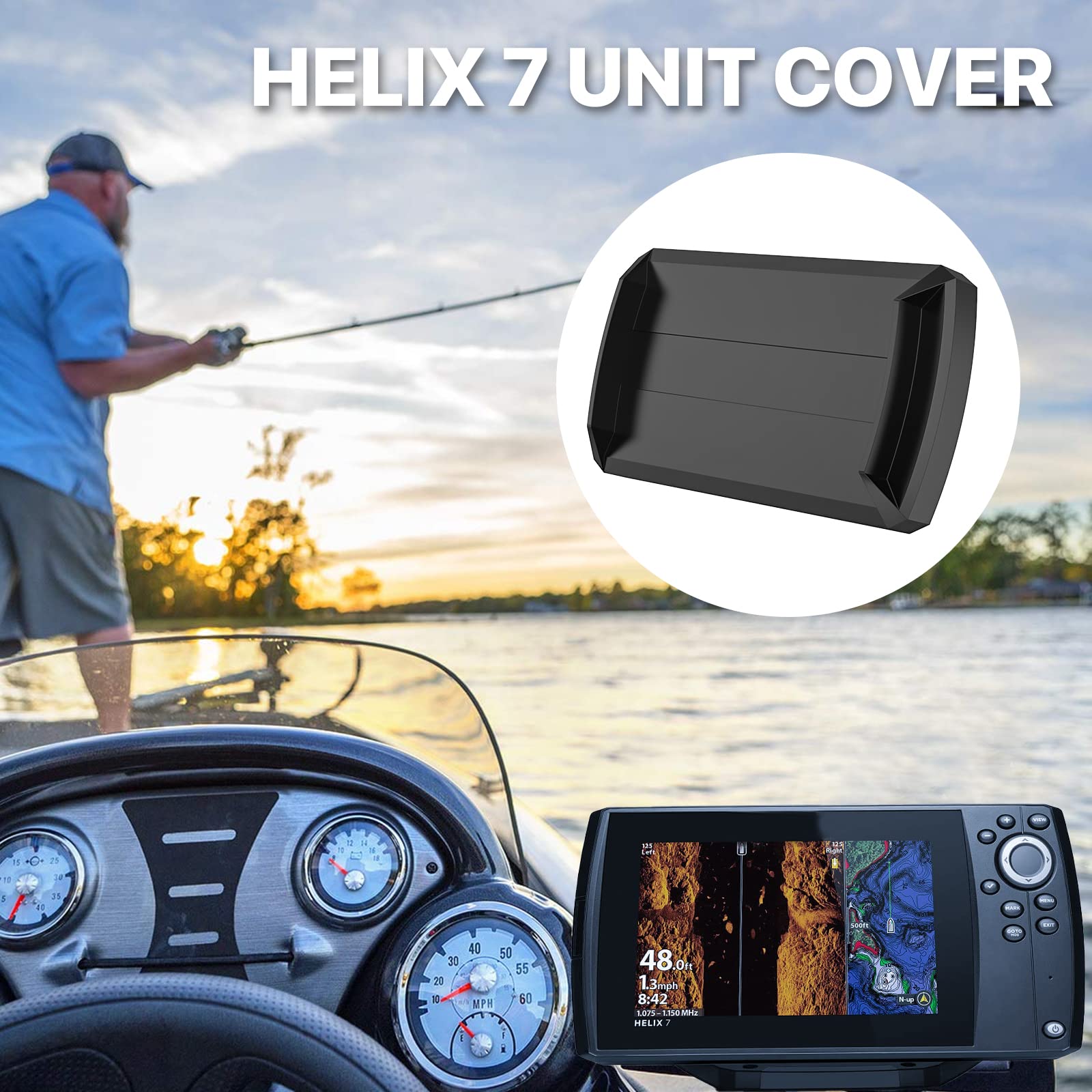 Helix 7 Cover - Heavy Duty Fish Finder Sun Cover,Helix 7 Silicone Screen Protector for 780036-1 UC H7 PR Helix 7,Fits Most of Helix 7 Series, Professional Protection for Screen from Sun/Weather Damage