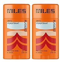 Miles - Antiperspirant and Deodorant for Teens, Tweens, & Kids - Natural, 24-hour Odor and Sweat Stopping Technology, & Gentle on Skin - Rugged - 2-Pack
