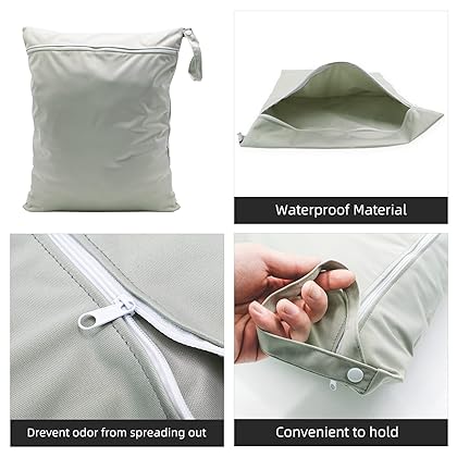 3 Pcs Washable Travel Laundry Bags,Large Waterproof Wet Dry Bag with Handle Water Resistant Dut Clothes Organizer Bag Washing Travel Accessories for Gym Clothes Laundry Wet Clothes Swimming Yoga,Grey