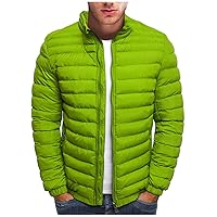 Puffer Jacket Men Packable Down Jacket, Lightweight Padded Cotton Jacket Winter Stand-Up Quilted Warm Puffer Coat