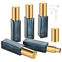 H&D HYALINE & DORA Vintage Glass Perfume Bottles Empty Refillable Sprayer  Bottle Fine Mist Spray Bottles Set of 5