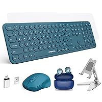 XTREMTEC 2.4G Full Size Slim Wireless Keyboard and Mouse Combo,Bluetooth Headphones with Mic, Cell Phone Stand Holder