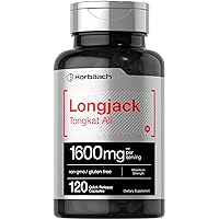 Longjack Tongkat Ali 1600 mg | 120 Capsules | Longifolia Root Extract Powder | Maximum Strength Formula | Non-GMO, Gluten Free | by Horbaach