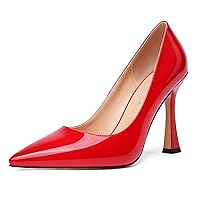 Womens Pointed Toe Slip On Sexy Evening Patent Stiletto High Heel Pumps Shoes 4 Inch