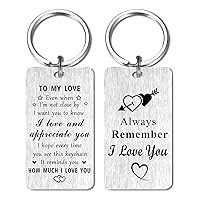 Love Gifts Keychain for Him Her, I Love You Gifts for Men Women, Appreciate My Love Birthday Gifts Valentine's Day Christmas Key Chain, Love Xmas Present