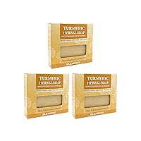 Turmeric 3-Pack Bar Soap - Moisturizing and Soothing Soap for Your Skin - Hand Crafted Using Plant-Based Ingredients - Made in California 4.5oz Bar