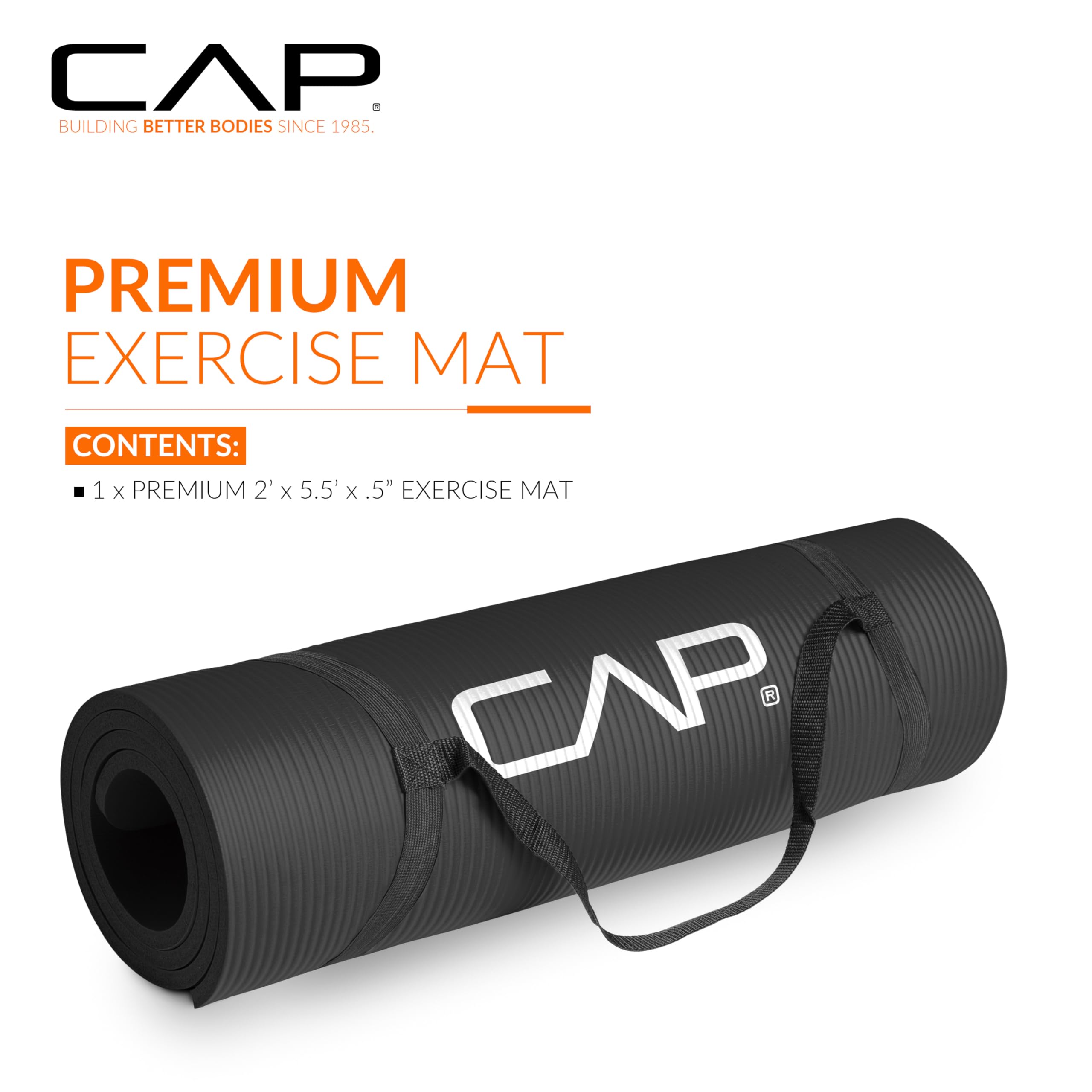 CAP Barbell High Density Exercise Mat with strap | Multiple options