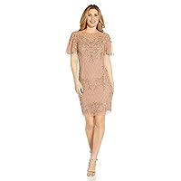 Adrianna Papell Women's Hand-Beaded Illusion Cocktail