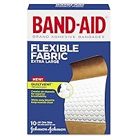JOHNSON & JOHNSON 5685 Flexible Fabric Extra Large Adhesive Bandages, 1 1/4-Inch x 4-Inch , 10/Box