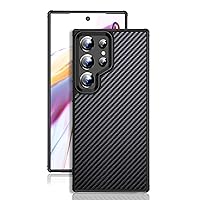 LOFIRY- Case for Samsung Galaxy S24 Ultra/S24 Plus/S24, Slim Shockproof Cover with Lens Protection, Genuine Carbon Fiber Case S24 Ultra (S24,Black)