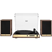 Crosley C72 2-Speed Belt-Drive Bluetooth Turntable Record Player with 80W Speakers and Carbon Fiber Tonearm, Walnut
