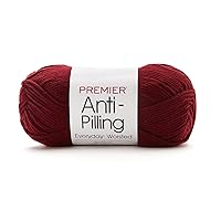 Premier Yarns Anti-Pilling Everyday Worsted Yarn, Soft Acrylic Yarn, Ideal Yarn for Crocheting and Knitting, Machine Washable, 180 yds, Burgundy