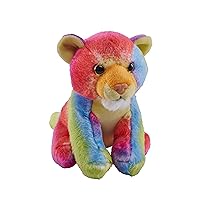Wild Republic Pocketkins Eco Rainbow Tiger, Stuffed Animal, 5 Inches, Plush Toy, Made from Recycled Materials, Eco Friendly