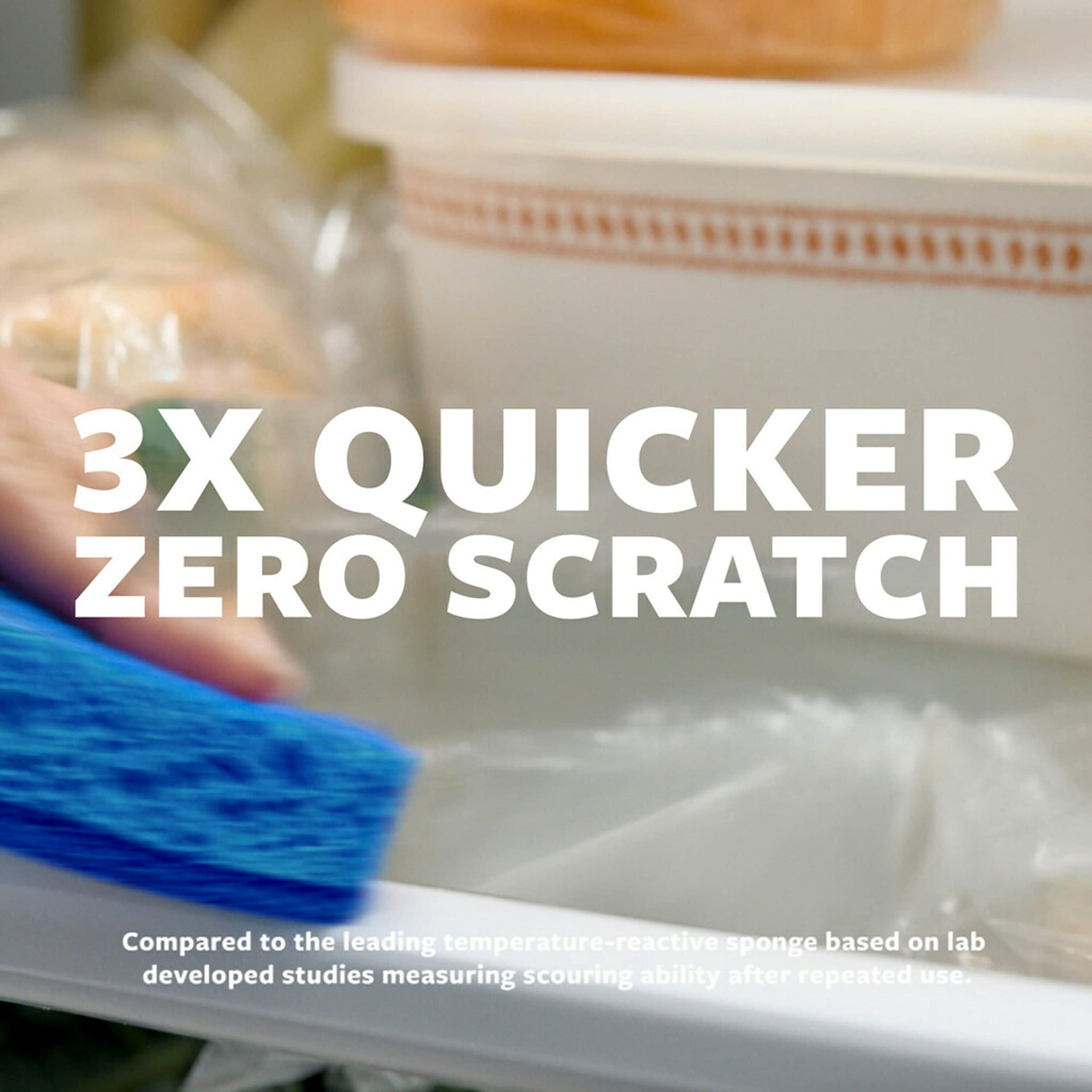 Scotch-Brite Zero Scratch Non-Scratch Scrub Sponges, Sponges for Cleaning Kitchen, Bathroom, and Household, Non-Scratch Sponges Safe for Non-Stick Cookware, 6 Scrubbing Sponges