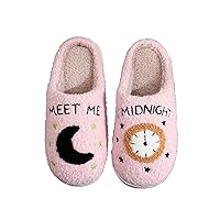 Meet Me At Midnight Slippers for Women Men Comfy Fluffy Indoor House Preppy Slipper Winter Home