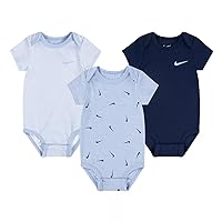 Nike Baby Short Sleeve Bodysuits 3 Pack (Multi(56M115-BG6)/B, 6 Months)
