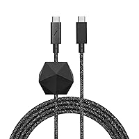 Native Union Type-C Desk Cable – USB-C to USB-C 8ft Ultra-Strong Non-Slip Charging Cable with Anchor Weight Compatible with iPhone 15, MacBook Pro 13