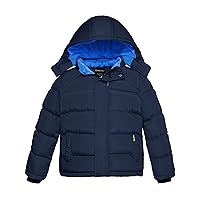 wantdo Boy Winter Ski Jacket Waterproof and Puffer Jacket with Removable Blue Size 14-16
