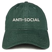 Trendy Apparel Shop Anti Social Embroidered Brushed Cotton Dad Hat Cap