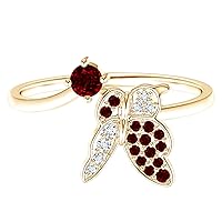 3 MM Round Ruby Gemstone 925 Sterling Silver Stackable Adjustable Butterfly Ring