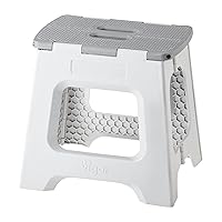 Vigar Compact Foldable Stool, 12-1/2 inches, Lightweight, 330-pound Capacity Non-Slip Folding Step Stool, Gray