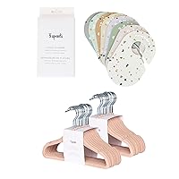 3 Sprouts Closet Dividers & Hangers Bundle - 8 Baby Size Dividers (Terrazzo) and 30 Velvet Hangers for Baby Clothes (Hazelnut)