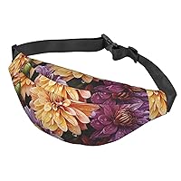 Fanny Pack For Men Women Casual Belt Bag Waterproof Waist Bag Colorful Spring Summer Flower Running Waist Pack For Travel Sports