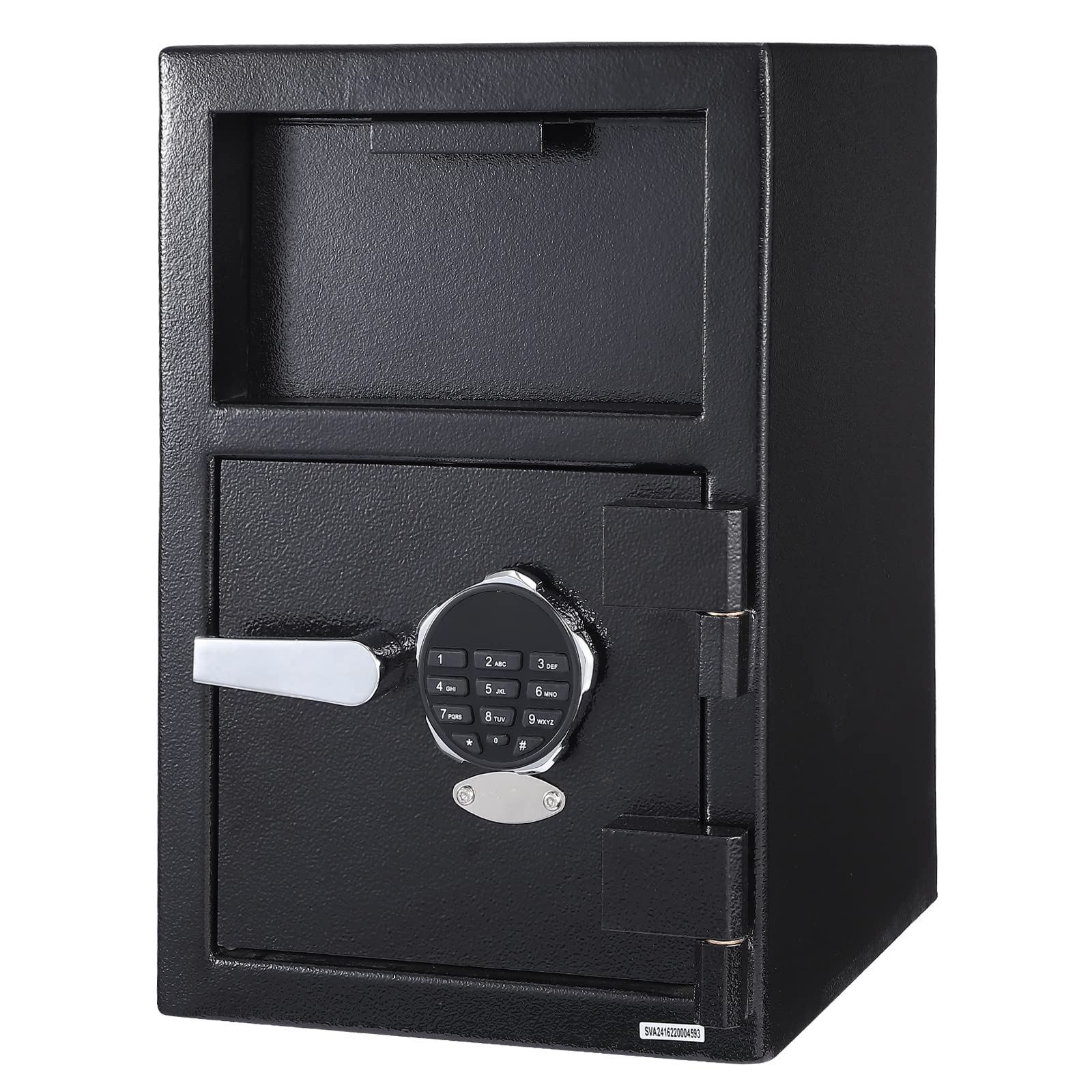 Depository Safe Digital Depository Safe Box, 13.7'' X 15.7'' X 19.2'' Electronic Steel Safe with Keypad, Locking Drop Box with Slot, Metal Lock Box with Two Emergency Keys for Your Valuables