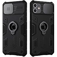 Nillkin Armor iPhone 11 Case, [Built-in Kickstand and Camera Lens Protector] Shockproof Hard Plastic Back & Soft Silicone Bumper Hybrid Cover Phone Case for iPhone 11 6.1'' Black
