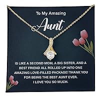 To My Amazing Aunt Mother's Day Jewelary, Is Like A Second Mom, A Big Sister, Alluring Beauty Necklace For Best Auntie On Her Birthday, Anniversary Present,express Your Love And Gratitude With Lovely Message Card And Standard/Luxury Box From Niece Or Nephew