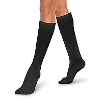 Core-Spun 10-15mmHg Medical Light Graduated Knee High Compression Socks (Black, 2X-Large Regular)