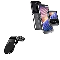 BoxWave Car Mount Compatible with Motorola Razr 5G - MagnetoMount Clip, Metal Car Air Vent Strong Magnet Mount - Jet Black