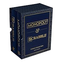 WS Game Company Monopoly and Scrabble Indigo Bookshelf Game Collection