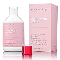 12500mg Collagen Deluxe 500ml I Hydrolyzed Marine Collagen Peptides (Type I & III) I Hyaluronic Acid, Biotin, Vitamin C I Sugar Free - 20 Day Supply