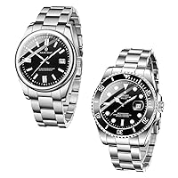 AKNIGHT Watches for Men Stainless Steel 30M Waterproof Luminous Chronograph Watch Gentleman Business Luxury Watch Analog Quartz Movement Mens Wrist Watches
