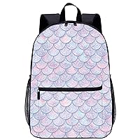 Glitter Fish Scales Mermaid Tail Texture Travel Laptop Backpack Lightweight 17 Inch Casual Daypack Shoulder Bag for Men Women