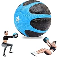 Yes4All Medicine Ball with Dual Texture Grip, Weighted Medicine Ball for Workouts Exercise Balance Training, Core Strength, Balance and Coordination Exercise, Non-Slip Rubber Shell with 6/8/10/12LBS
