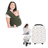 KeaBabies Baby Wrap Carrier and Car Seat Covers for Babies - All in 1 Original Breathable Baby Sling, Nursing Cover, Lightweight,Hands Free Baby Carrier Sling