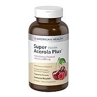 Super Acerola Plus Chewable Wafers, Natural Berry Flavored Vitamin C - Provides Antioxidant & Immune Support - Gluten-Free, Vegetarian - 500 mg, 100 Total Servings
