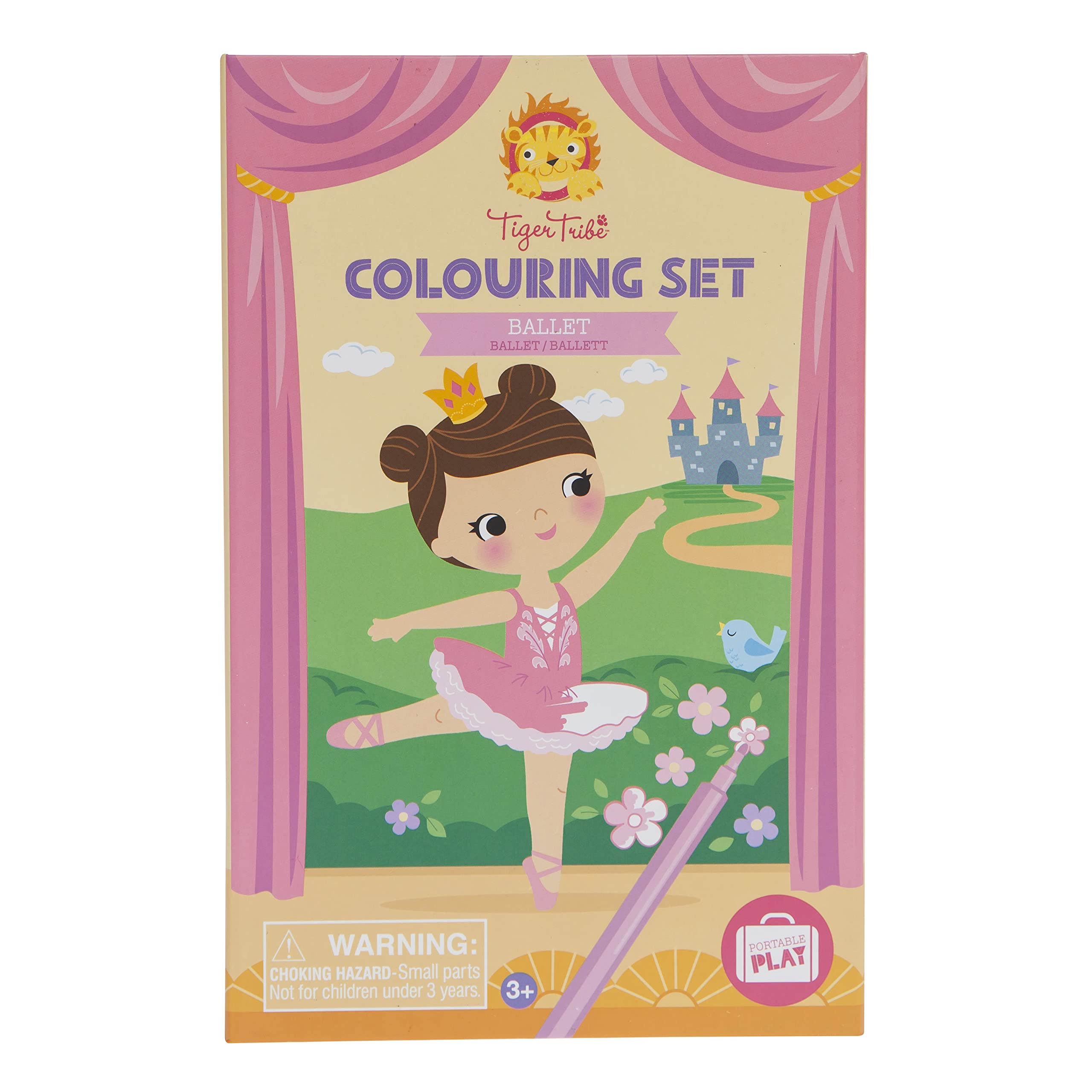 Tiger Tribe Schylling Ballet Coloring Set - Travel Take Along Art Kit - All Supplies Included - Easy Storage - Ages 3+ - 14014, Small