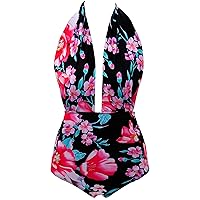 AONTUS Women's Plus Size Swimsuits Tummy Control One Piece Swim Dresses Bathing Suit