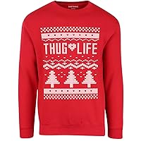 ShirtBANC Thug Life Ugly Xmas Sweater Funny Christmas Sweatshirt, S-3XL