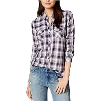 Womens Plaid Button Up Shirt